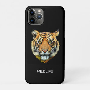 Wild Tiger Face on Black iPhone 11 Pro Case
