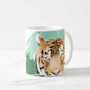 Wild Tiger Head Watercolor Birthday Coffee Mug
