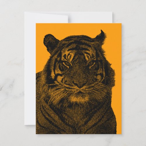 Wild Tiger in Black and White Personalized Invitation