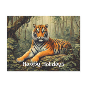 Wild Tiger In The Tropical Forest Vintage  Postcard