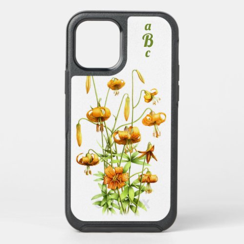 Wild Tiger Lilies Botanical Art Personalized OtterBox Symmetry iPhone 12 Case