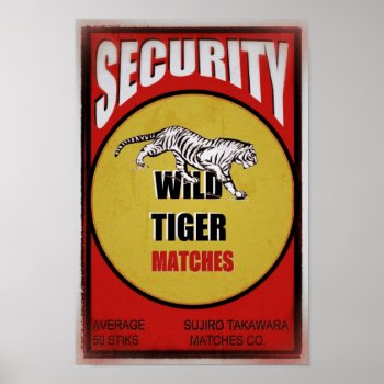 Wild Tiger Matchebox Poster by ARTBRASIL at Zazzle