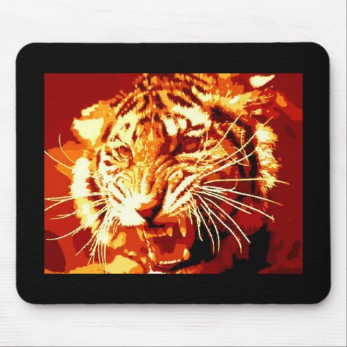 Wild Tiger Pop Art Mouse Pad