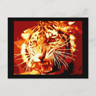 Wild Tiger Pop Art Postcard