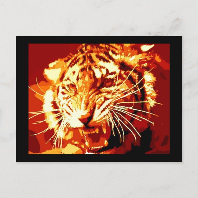 Wild Tiger Pop Art Postcard (Front)
