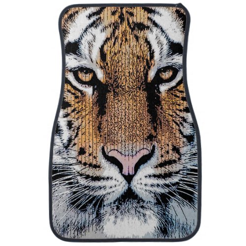 Wild Tiger Portrait Graphic Press Style Car Mat