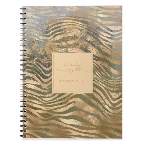 Wild Tiger Print Jungle Safari Modern Gold Notebook