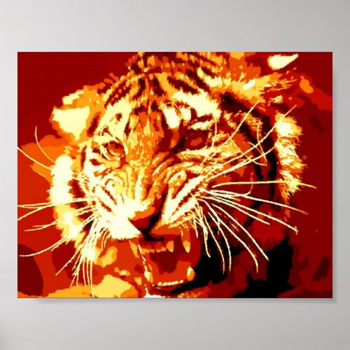 Wild Tiger Print Poster _ Pop Art