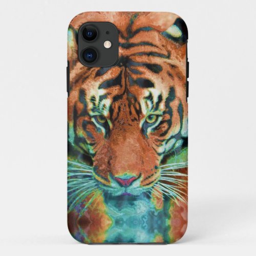 Wild Tiger Reflection Big Cat Wildlife Art iPhone 11 Case