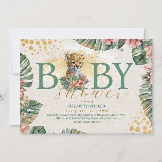 Wild Tiger Rustic Baby Shower Invitation (Front)