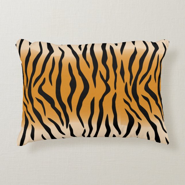 Wild Tiger Skin Pattern Accent Pillow (Front)