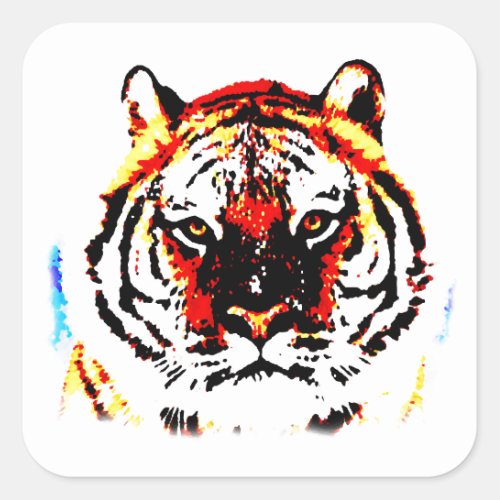 Wild Tiger Square Sticker