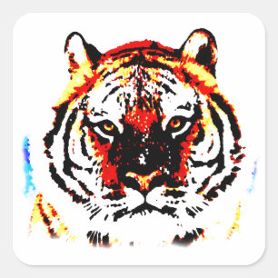 Wild Tiger Square Sticker