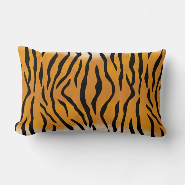 Wild Tiger Stripes Pattern Lumbar Pillow (Front)
