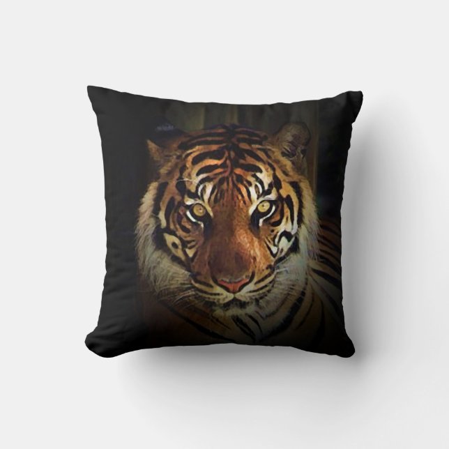 Wild Tiger Throw Pillow (Front)