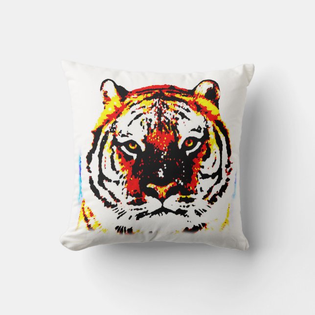 Wild Tiger Throw Pillow (Front)