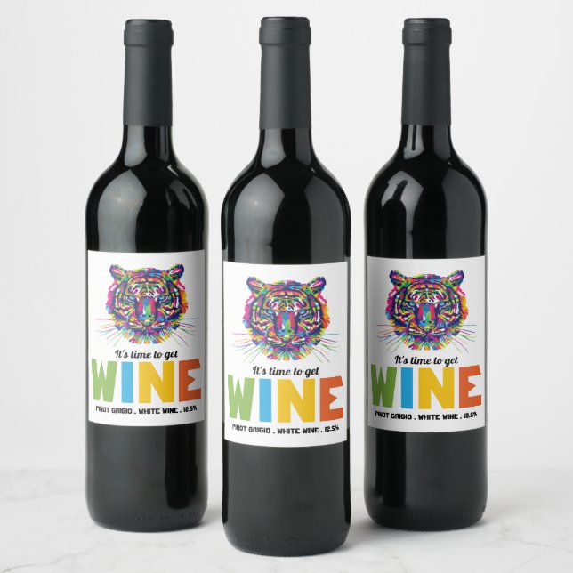 Wild Tiger Wine Label (Bottles)