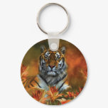 Wild Tigers Art Keychain