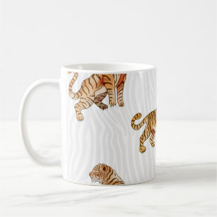 Wild Tigers: Watercolor Animal Pattern. Coffee Mug