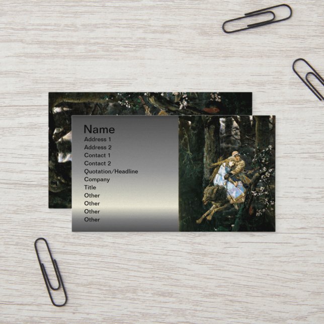 Wild Timber Wolf Carrying Girl Business Card (Front/Back In Situ)