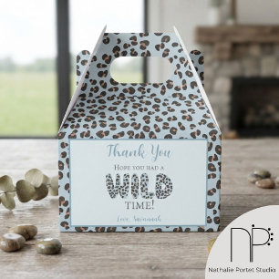 Wild Time Leopard Print Thank You Favor Boxes