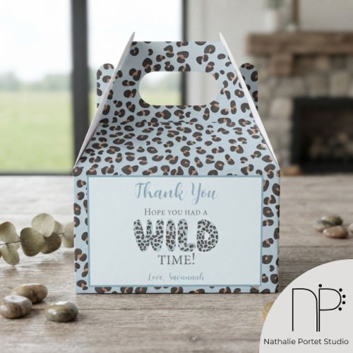 Wild Time Leopard Print Thank You Favor Boxes