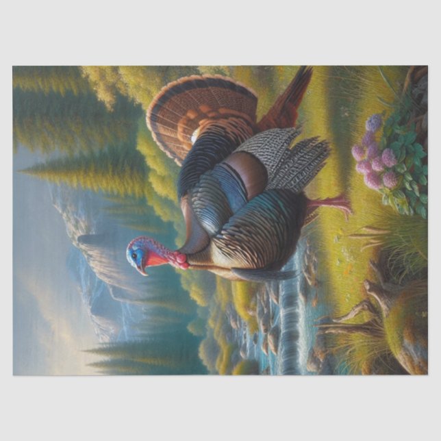 Wild Tom Turkey Wildlife Craft  Tissue Paper (Front)