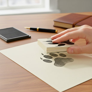 Wild Tracks Paw Print Rubber Stamp