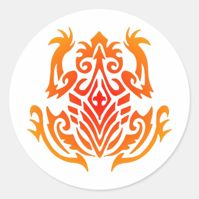 Wild Tribal Frog Tattoo Classic Round Sticker (Front)