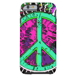 Wild Trippy Hippie Peace Sign Tough iPhone 6 Case