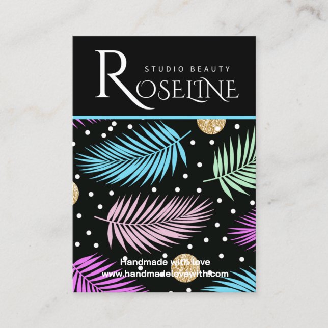 Wild Tropical colorful Logo Earring Display Business Card (Front)