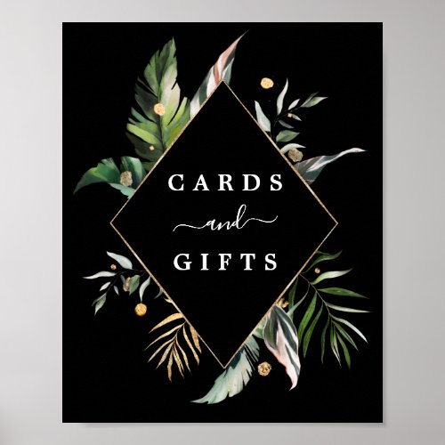 Wild Tropical Foliage Wedding Cards  Gifts Sign