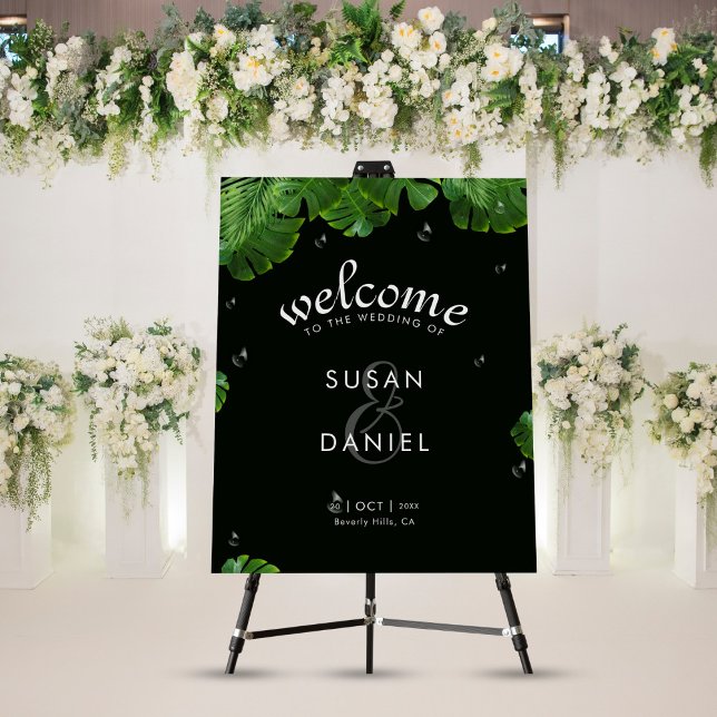 Wild Tropical & Lush Palm Leaves Wedding Welcome Foam Board (Creator Uploaded)