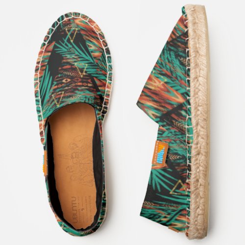 Wild Tropical Modern Chic Floral Geometric Pattern Espadrilles