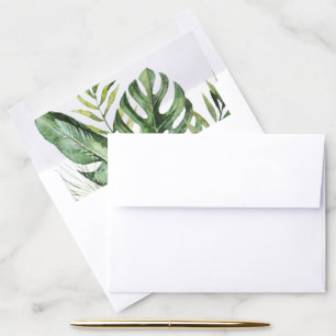 Wild Tropical Palm 2 Wedding Invitation Envelope Liner