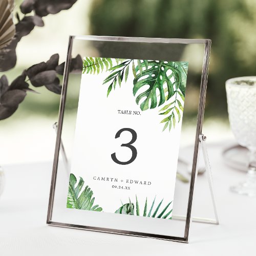 Wild Tropical Palm 5x7 Table Number