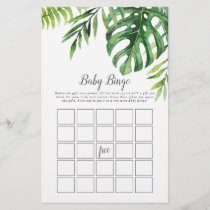 Wild Tropical Palm Baby Bingo Game Flyer