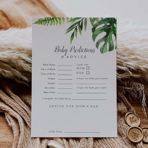 Wild Tropical Palm Baby Predictions  Advice Card