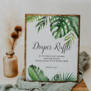 Wild Tropical Palm Baby Shower Diaper Raffle Sign at Zazzle