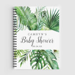 Wild Tropical Palm Baby Shower Gift List Notebook<br><div class="desc">This wild tropical palm baby shower gift list notebook is perfect for a beach theme baby shower. The design features an exotic array of green watercolor banana palm tree leaves,  ferns,  foliage,  botanical plants and greenery for a tropical summer feel. Personalize with the name of the mom-to-be.</div>