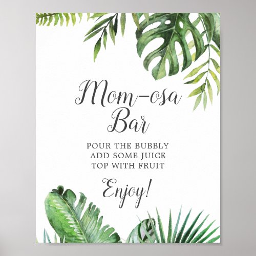 Wild Tropical Palm Baby Shower Mom_osa Bar Sign