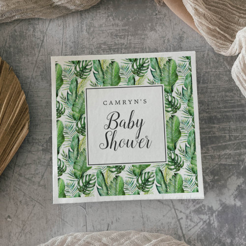 Wild Tropical Palm Baby Shower Napkins