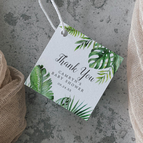 Wild Tropical Palm Baby Shower Thank You