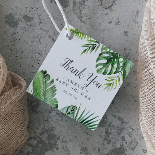 Wild Tropical Palm Baby Shower Thank You Favor Tags