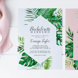 Wild Tropical Palm Bachelorette Weekend Invitation