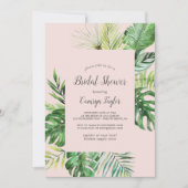 Wild Tropical Palm | Blush Bridal Shower Invitation (Front)