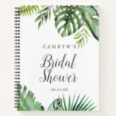 Wild Tropical Palm Bridal Shower Gift List Notebook (Front)