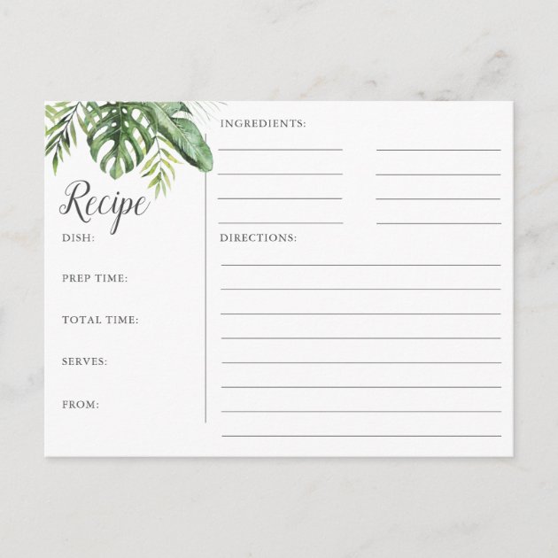 tropical recipe cards