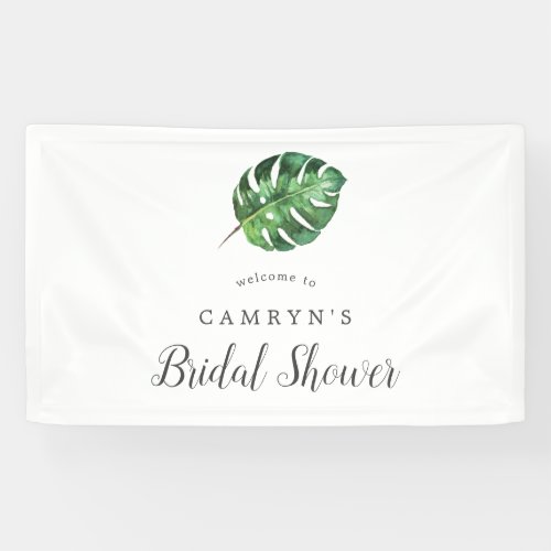 Wild Tropical Palm Bridal Shower Welcome Banner