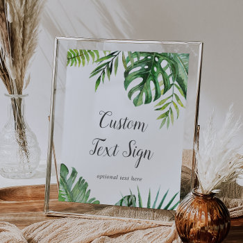 Wild Tropical Palm Cards & Gifts Custom Text Sign by FreshAndYummy at Zazzle